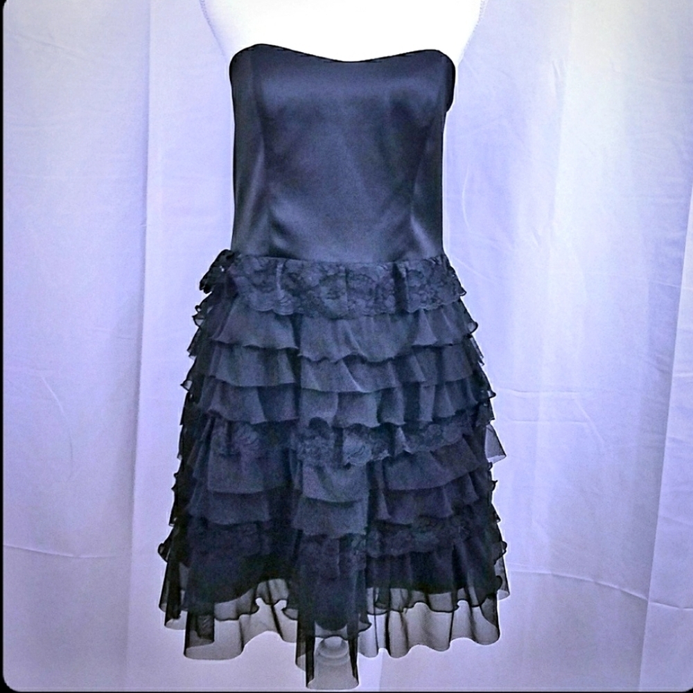 Express Strapless 12 Black Lace Dress NWT